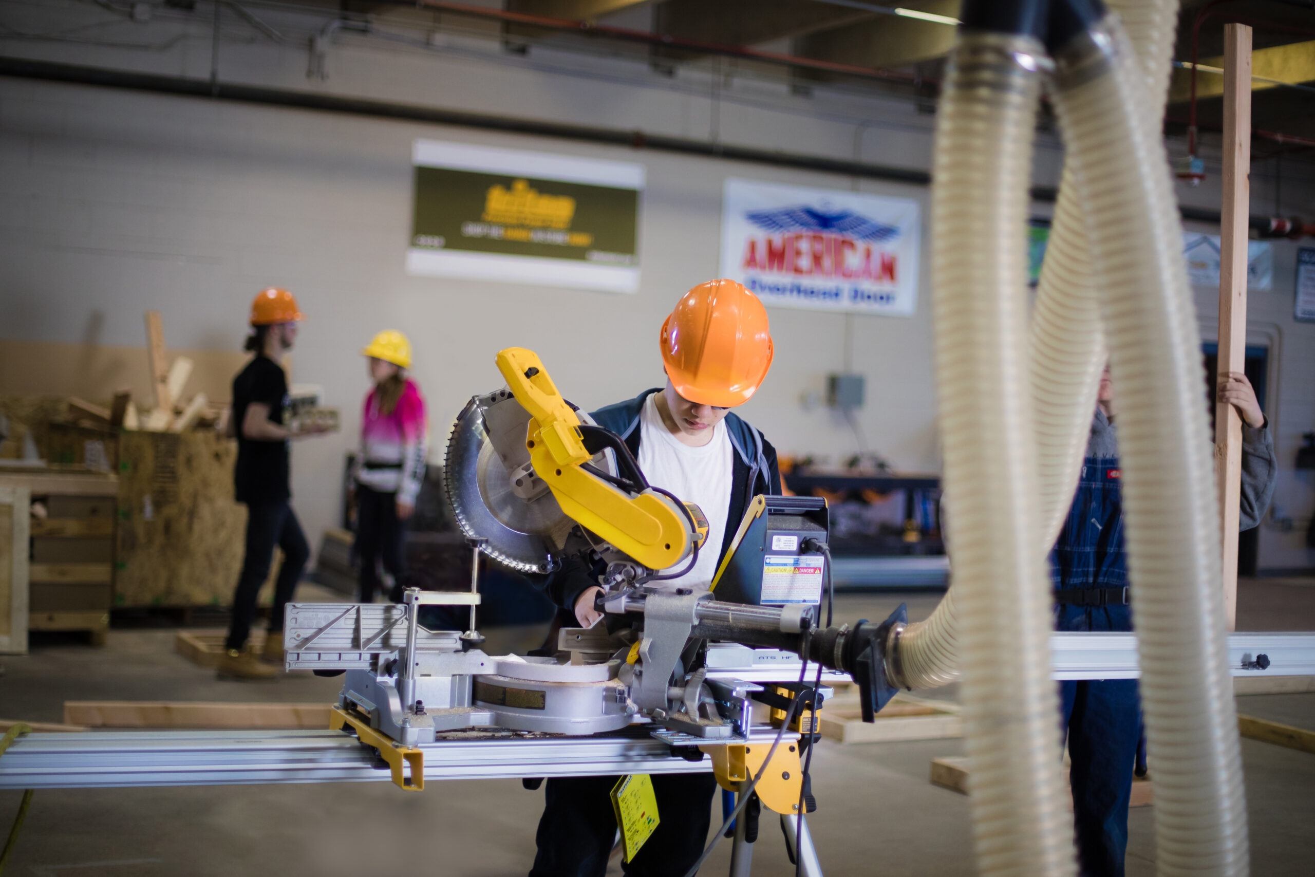 Students in construction class